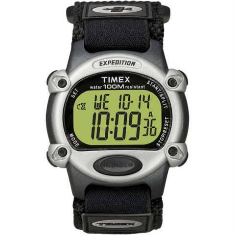 Timex Expedition Mens Chrono Alarm Timer Silver-Black