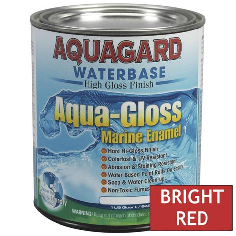 Aquagard Aqua Gloss Waterbased Enamel - 1Qt - Bright Red