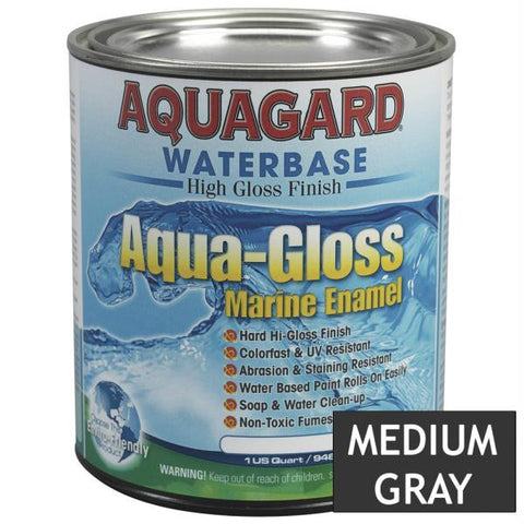Aquagard Aqua Gloss Waterbased Enamel - 1Qt - Medium Grey