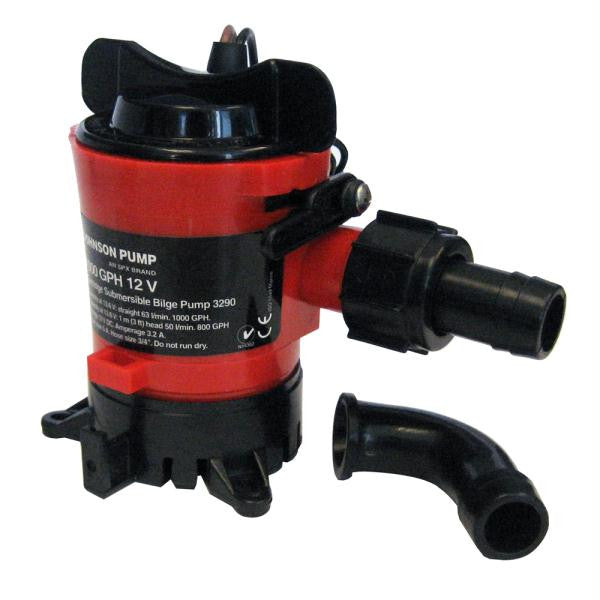 Johnson Pump 1000 GPH Bilge Pump 3-4&quot; 12V Dura Ports