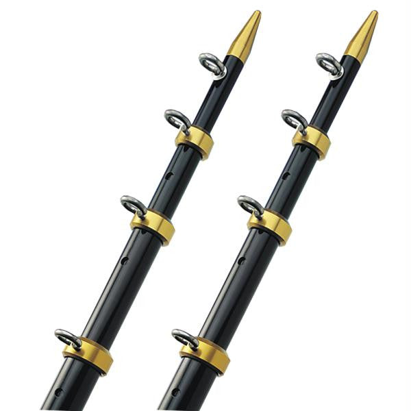 TACO 15' Telescopic Outrigger Poles 1-1-8&quot; - Black-Gold