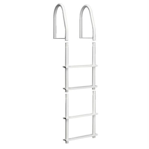 Dock Edge Fixed 4 Step Ladder Bright White Galvalume