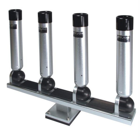 Big Jon Quad Multi-Set Rod Holder Pedestal Mount - Silver