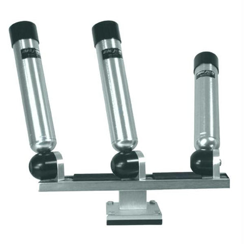 Big Jon Triple Multi-Axis Pedestal Mounted Rod Holder - Silver