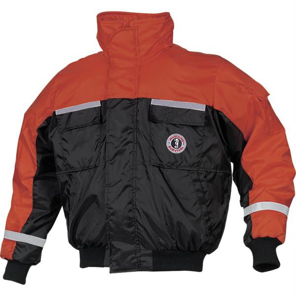 Mustang Classic Bomber Jacket w-SOLAS Tape - XX-Large - Orange-Black