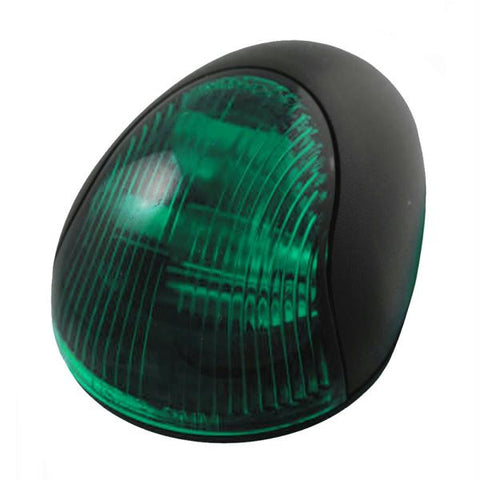 Attwood 2-Mile Vertical Mount, Green Sidelight - 12V - Black Plastic Housing