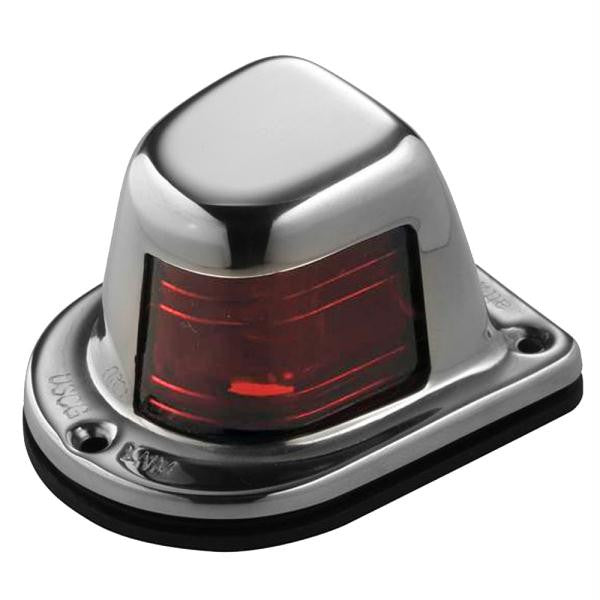 Attwood 1-Mile Deck Mount, Red Sidelight - 12V - Stainless Steel Housing