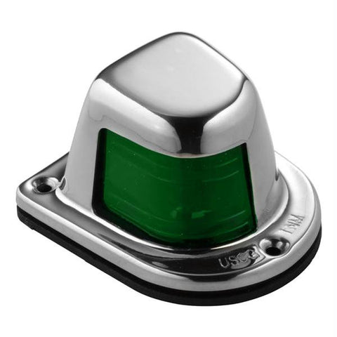 Attwood 1-Mile Deck Mount, Green Sidelight - 12V - Stainless Steel Housing