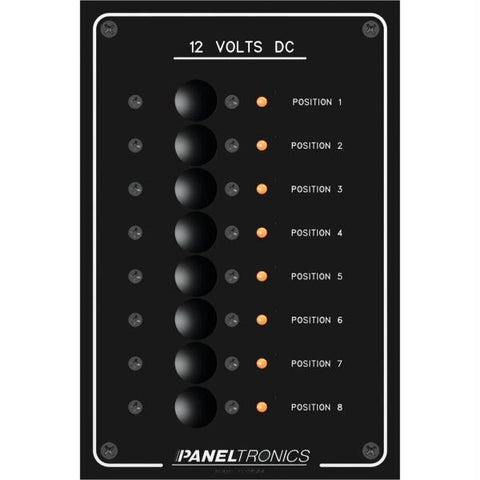 Paneltronics Standard Panel - DC 8 Position Circuit Breaker w-LEDs