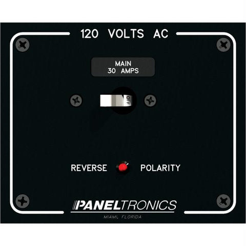 Paneltronics Standard Panel AC Main Double Pole w-30Amp CB & Reverse Polarity Indicator