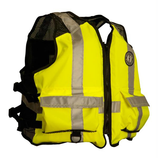 Mustang High Visibility Industrial Mesh Vest - L-XL - Yellow-Black