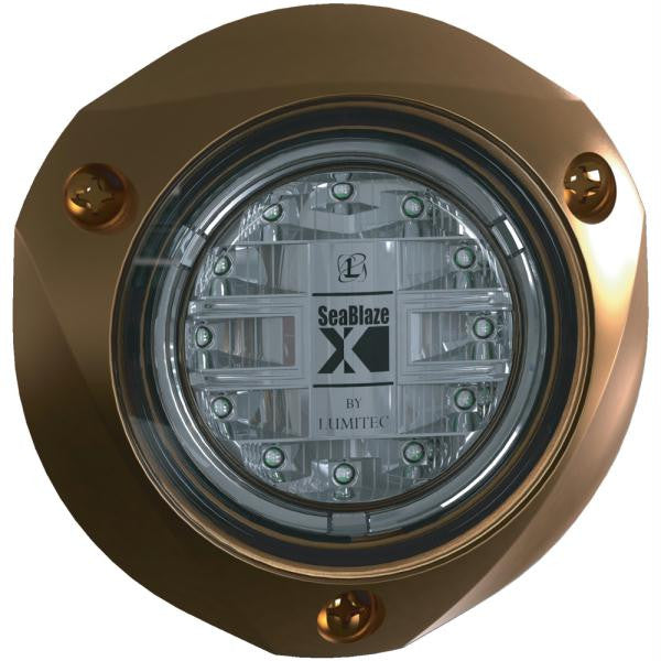 Lumitec SeaBlazeX - Underwater Light - Bronze Finish - 2-Color Blue-White Non Dimming - Random Cross Fade-Strobe