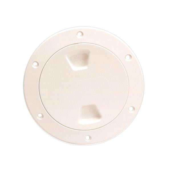 Beckson 4&quot; Smooth Center Screw-Out Deck Plate - Beige