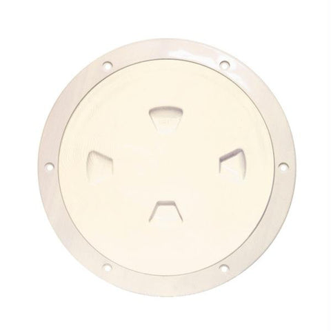 Beckson 8&quot; Smooth Center Screw-Out Deck Plate - Beige