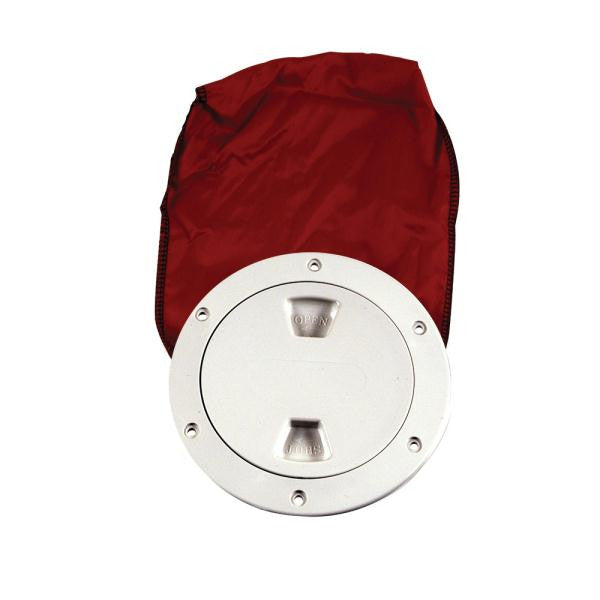 Beckson 4&quot; Stow-Away Deck Plate - White w-12&quot; Bag