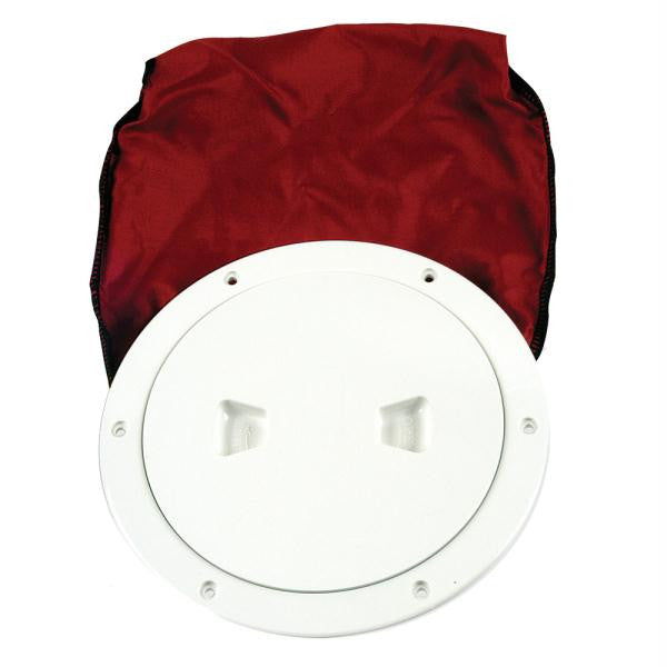 Beckson 6&quot; Stow-Away Deck Plate - White w-12&quot; Bag