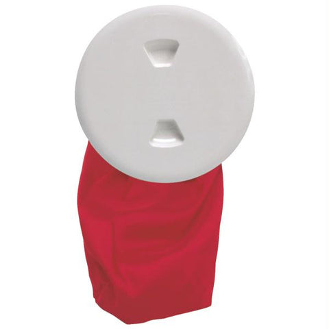 Beckson 5&quot; Stow-Away Deck Plate - White w-12&quot; Bag