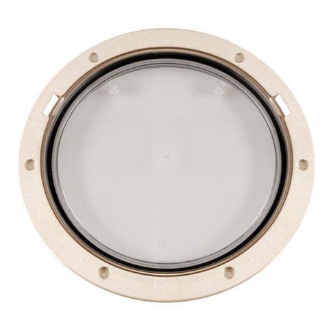 Beckson 8&quot; Clear Center Pry-Out Deck Plate - Beige