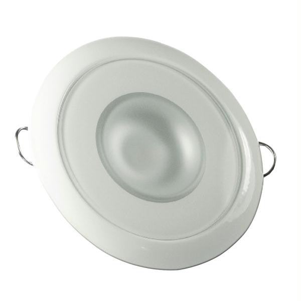 Lumitec Mirage - Flush Mount Down Light - Glass Finish-White Bezel - 4-Color White-Red-Blue-Purple Non Dimming