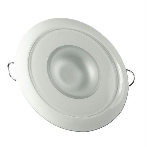 Lumitec Mirage - Flush Mount Down Light - Glass Finish-White Bezel - 2-Color White-Blue Dimming