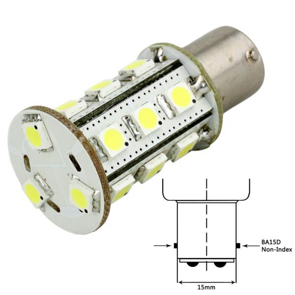 Lunasea Bayonet 18 LED Bulb BA15D - 12VAC or 10-30VDC-3.2W-252 Lumens - Warm White