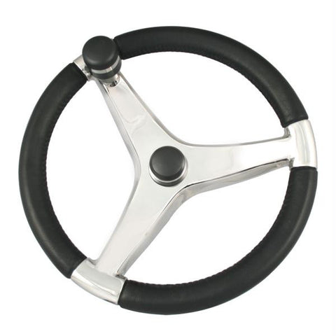 Ongaro Evo Pro 316 Cast Stainless Steel Steering Wheel w-Control Knob - 13.5&quot; Diameter