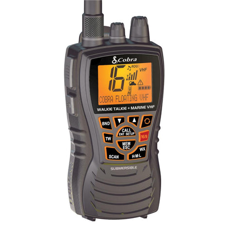 Cobra MR HH450 Dual VHF-GMRS Floating Handheld Radio - Grey