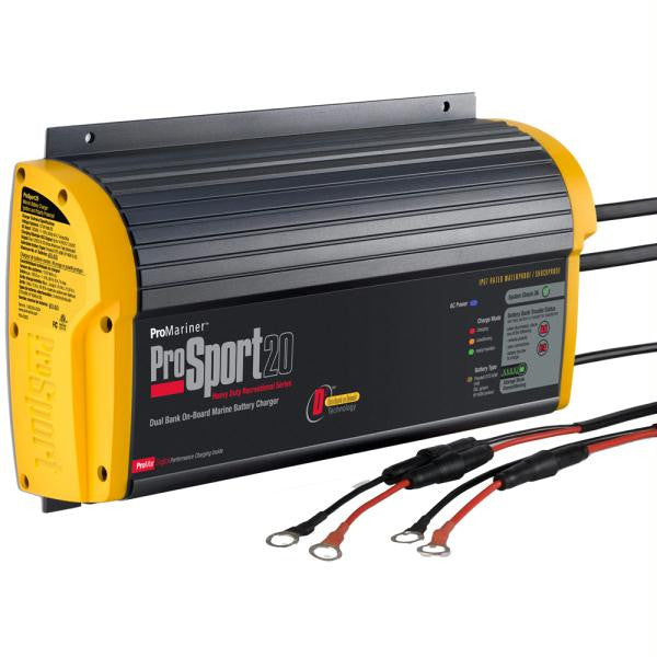 ProMariner ProSport 20 Gen 3 Heavy Duty Recreational Series On-Board Marine Battery Charger - 20 Amp - 2 Bank