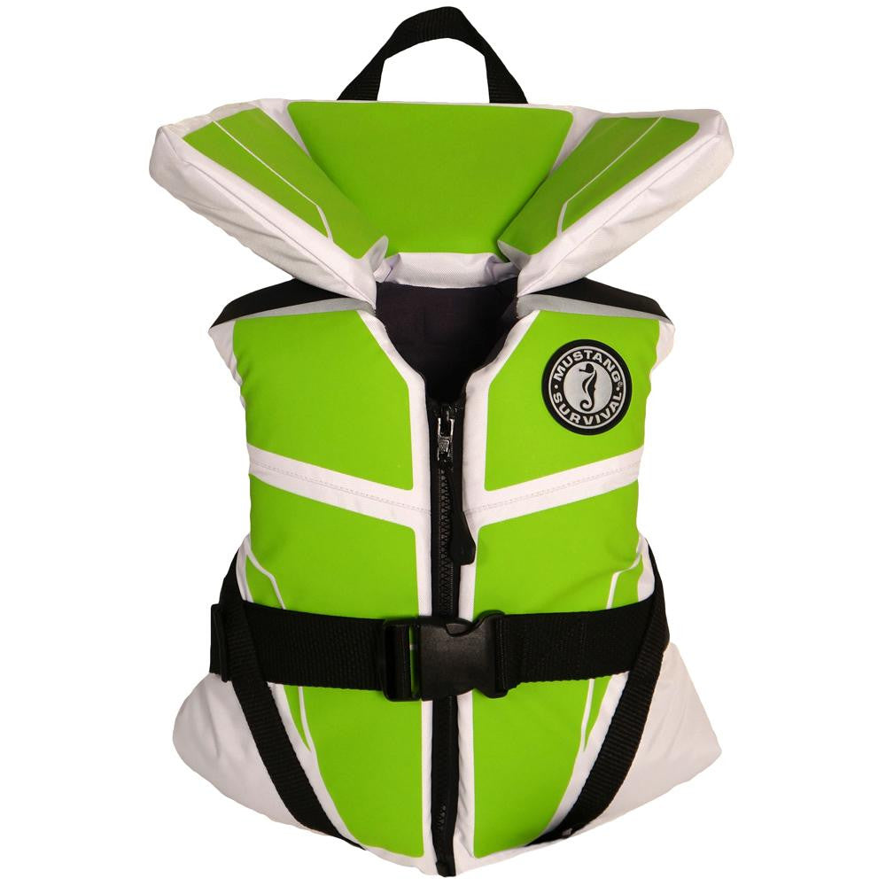 Mustang Lil Legends 100 Youth Vest - 50-90lbs - Green Apple-White