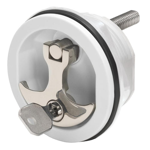 Whitecap Compression Handle - Nylon White-Stainless Steel - Locking