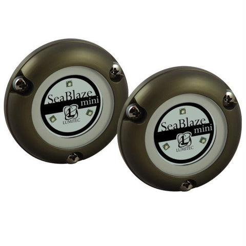 Lumitec SeaBlaze Mini - Underwater Light - Pair - Brushed Finish - Blue Non Dimming