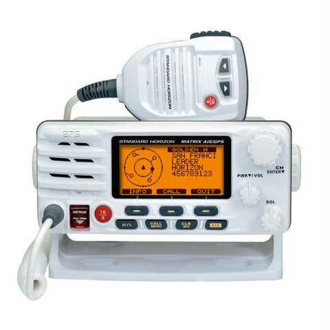 Standard Horizon Matrix Fixed Mount VHF w-AIS & GPS - Class D DSC - 30W - White