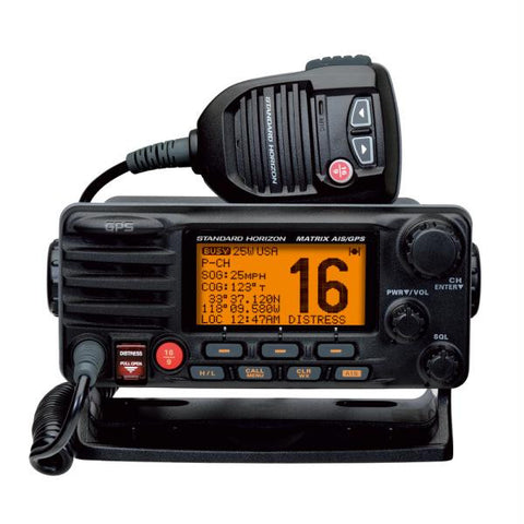 Standard Horizon Matrix Fixed Mount VHF w-AIS & GPS - Class D DSC - 30W - Black