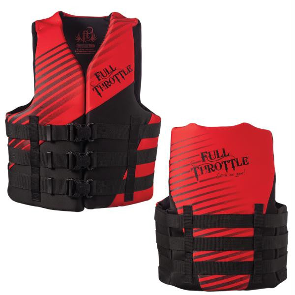 Full Throttle Rapid Dry PFD - Adult L-XL - Red-Black