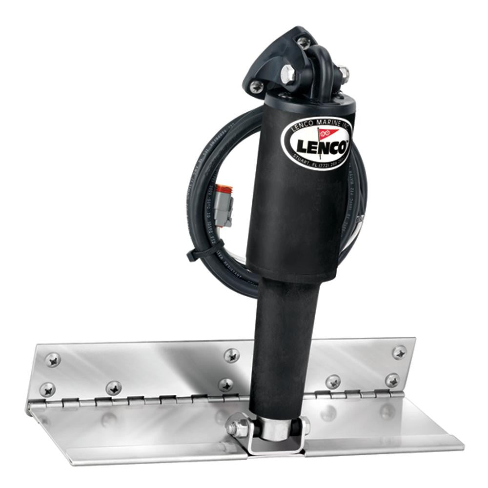 Lenco 4&quot; x 12&quot; Limited Space Trim Tab Kit w-o Switch Kit 12V - Electro-Polished - Short Actuator