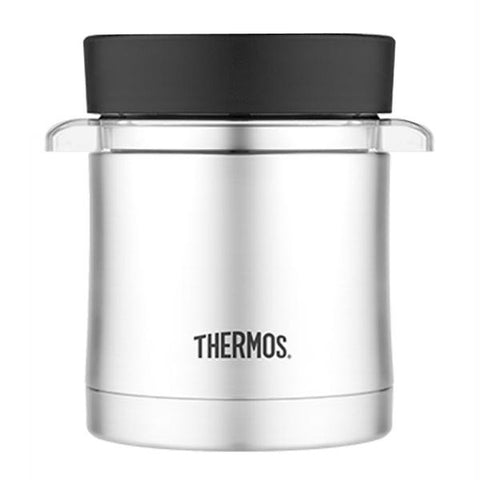 Thermos Vacuum Insulated Food Jar w-Microwavable Container - 12 oz. - Stainless Steel