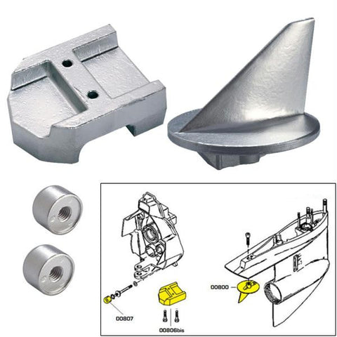 Tecnoseal Anode Kit w-Hardware - Mercury Alpha 1 Gen 1 - Aluminum