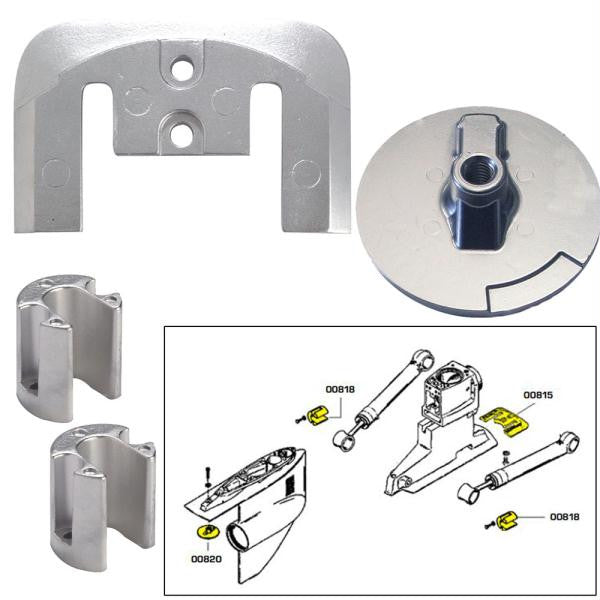 Tecnoseal Anode Kit w-Hardware - Mercury Bravo 2-3 - Magnesium