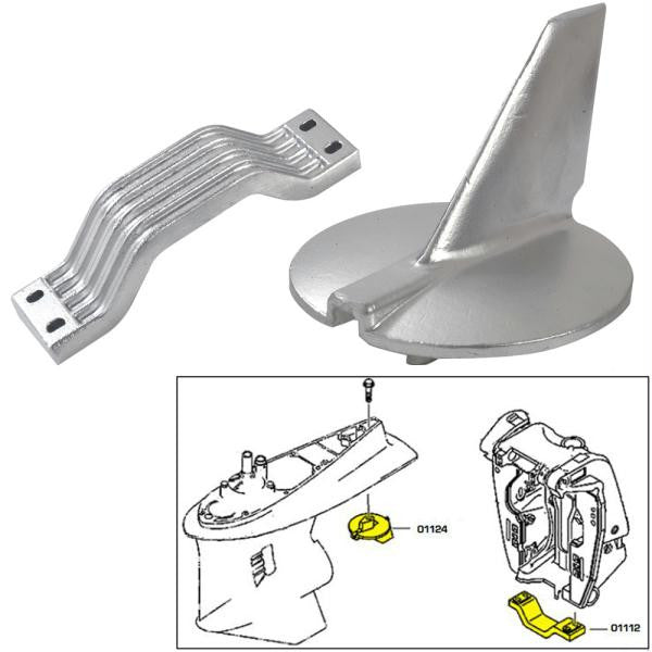 Tecnoseal Anode Kit w-Hardware - Yamaha 200-250HP - Aluminum