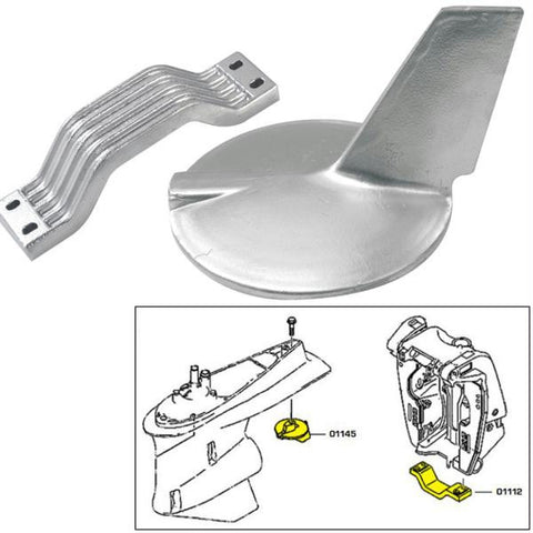 Tecnoseal Anode Kit w-Hardware - Yamaha 200-300HP Hi-Performance - Zinc