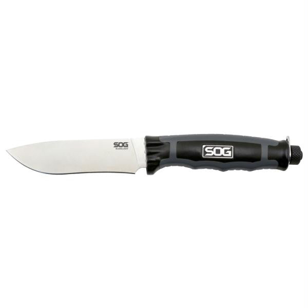 SOG BladeLight Camp Drop Point Straight Knife w-6 LEDs - Polished Satin