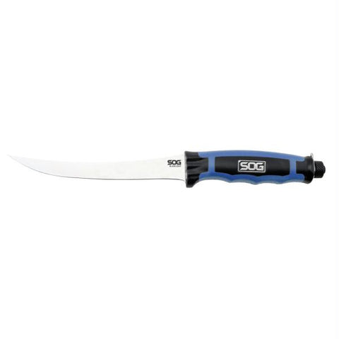 SOG BladeLight Fillet Straight Knife 6&quot; w-6 LEDs - Polished Satin