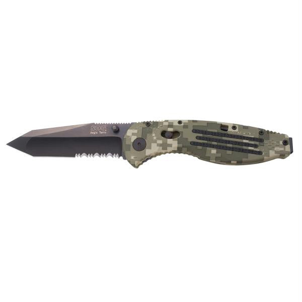 SOG Aegis Partially Serrated Tanto Digi Camo Folding Knife - Black TiNi