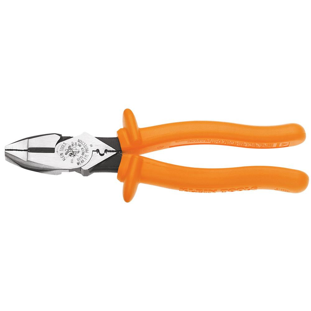 Klein Tools Insulated High-Leverage Side-Cutting Pliers - Connector Crimping