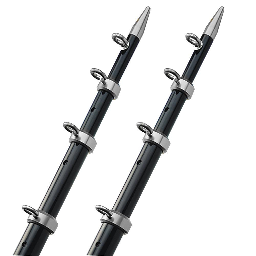 TACO 18' Telescopic Outrigger Poles HD 1-1-2&quot; - Black-Silver