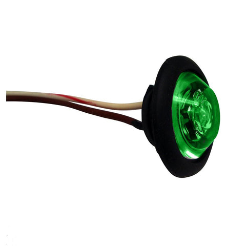 Innovative Lighting 1&quot; Round LED &quot;Shortie&quot; Livewell-Bulkhead Light - Green LED-Black Grommet