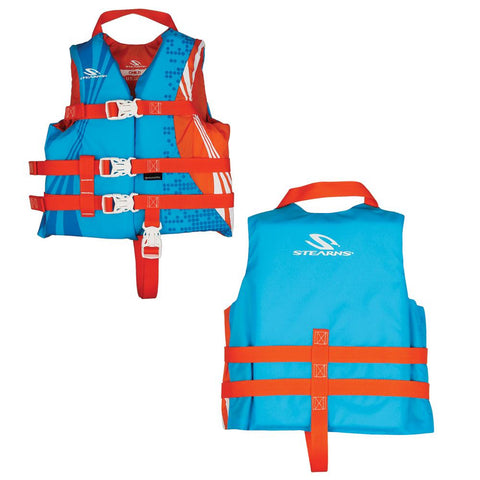 Stearns Child Antimicrobial Nylon Vest Life Jacket - 30-50lbs - Abstract Wave