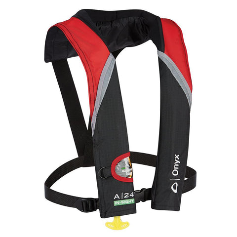 Onyx A-24 In-Sight Automatic Inflatable Life Jacket - Red-Grey