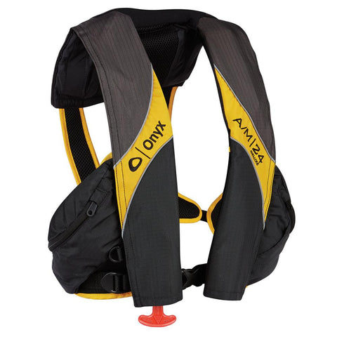 Onyx A-M-24 Deluxe Automatic-Manual Inflatable Life Jacket - Carbon-Yellow