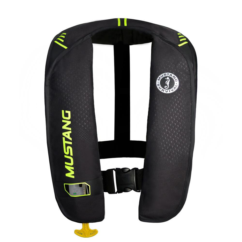 Mustang MIT 100 Inflatable Automatic PFD - Black-Flourescent Yellow-Green